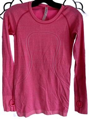 Lululemon Athletica Women's Long Sleeve Top Bright Pink - Size 4